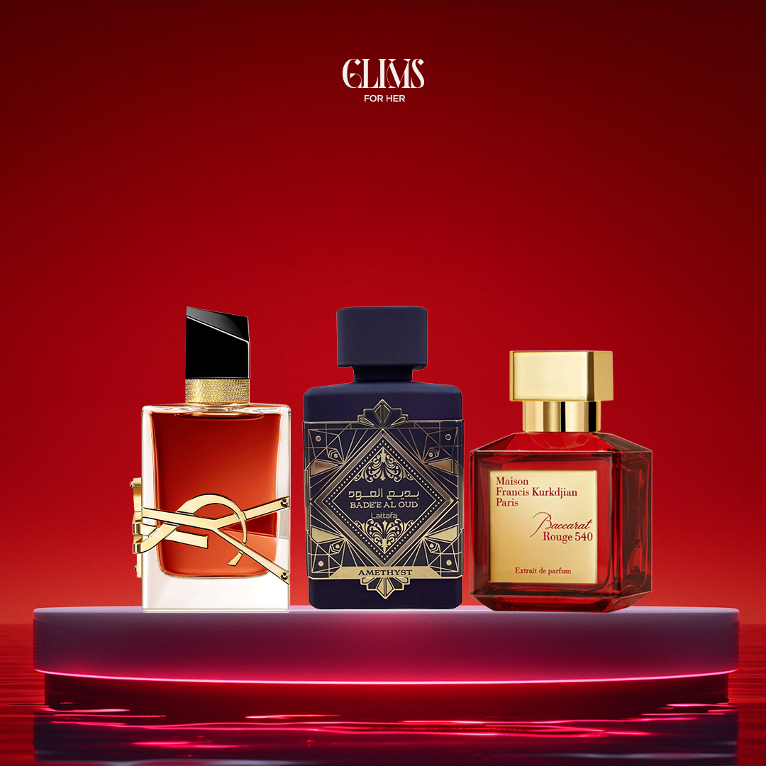 عطر ليبر+ عطر بكرات روج + عطر بديع العود - حجم 30 مل