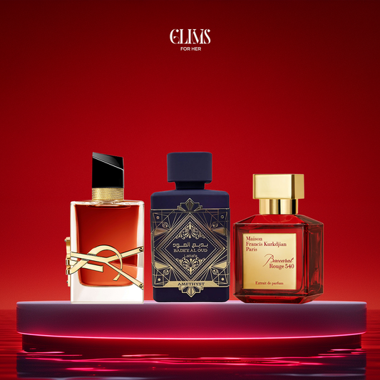 عطر ليبر+ عطر بكرات روج + عطر بديع العود - حجم 30 مل