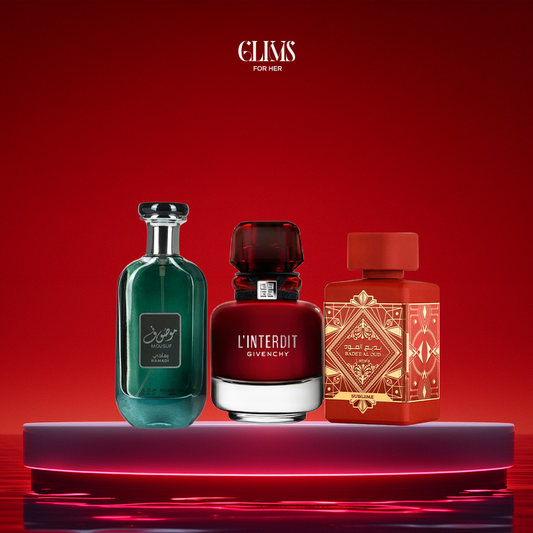 عطر بديع العود + عطر موصوف + عطر  لانتيردي الأحمر - حجم 30 مل